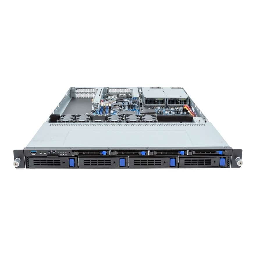 Platforma Gigabyte Rack (1U) R133-C11-AAB1 AMD Epyc 4004/Ryzen 7000 (4x 3,5" SATA HS, 1xM.2, 2x10Gbe, 2x1Gbe, IPMI, 1+1 800W)