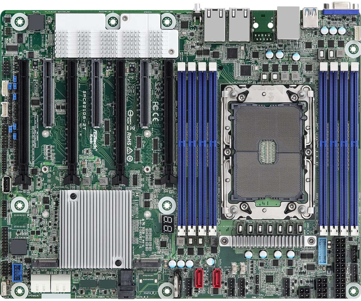 Płyta główna ASRock SPC621D8-2T 1x LGA4189 Intel Xeon Scalable 3gen C621A (8xDIMM, SATA, 2xM.2, 2x10GbE, IPMI)