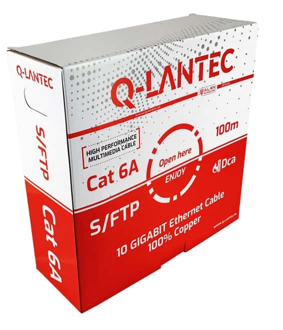 Q-LANTEC Kabel S/FTP kat.6A, 100m, 10Gb/s