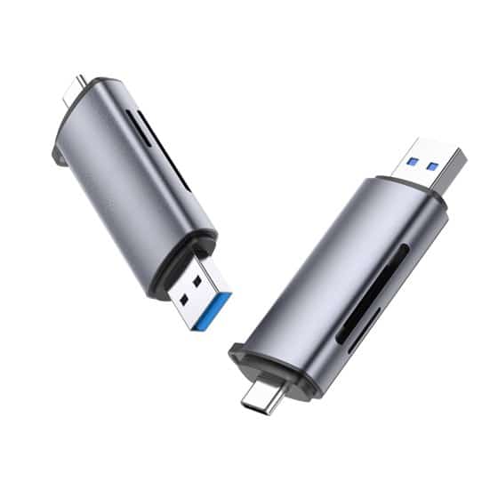 Ugreen czytnik do kart SD/micro SD na USB-A 3.0/USB-C 3.0 CM185 (szary)