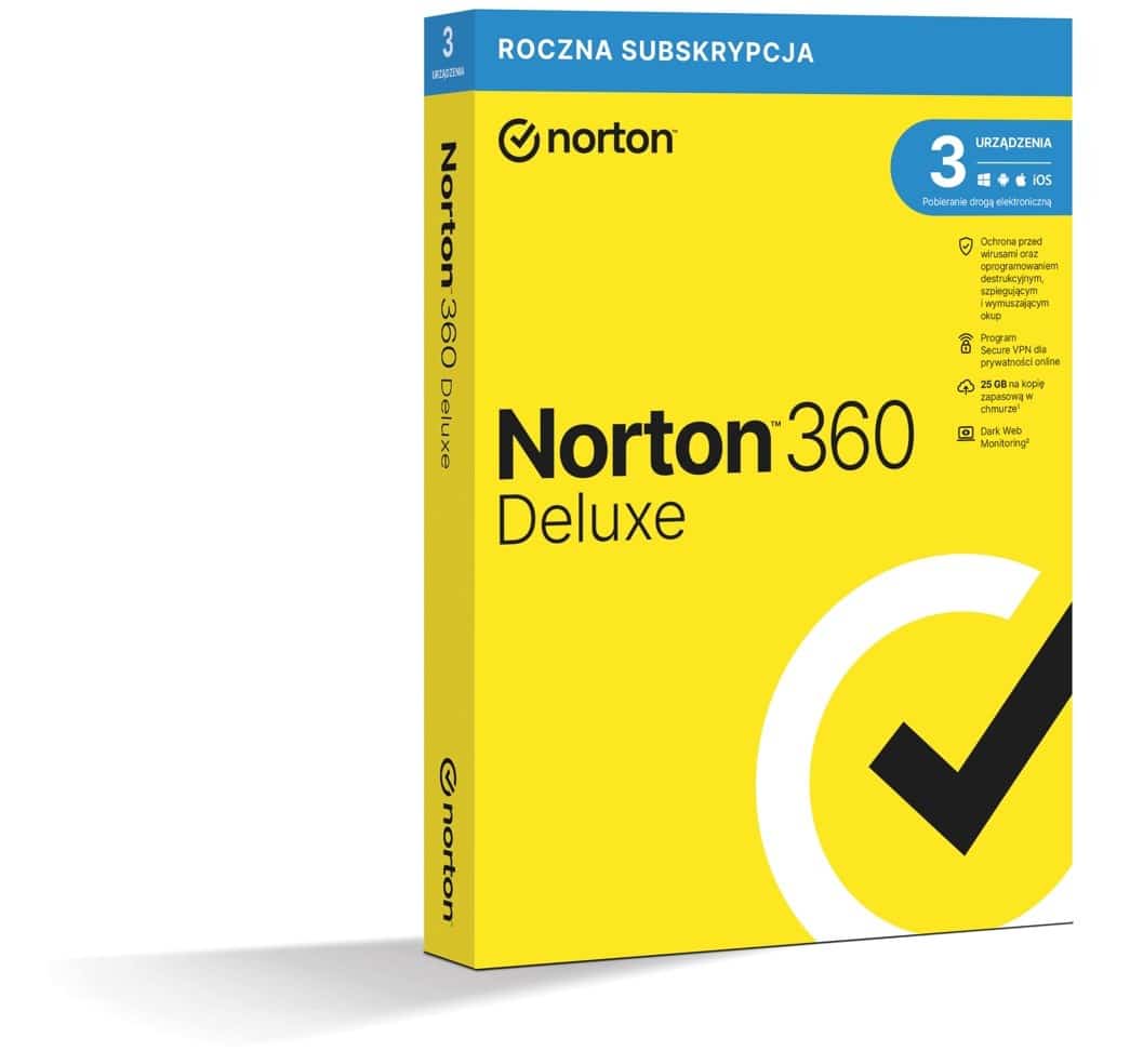 Norton 360 Deluxe 3D/12M BOX - Nośnik Fizyczny