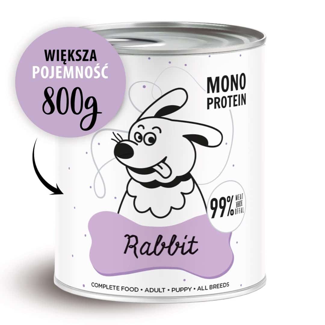 Paka Zwierzaka Pepe Rabbit 99% królik 800g