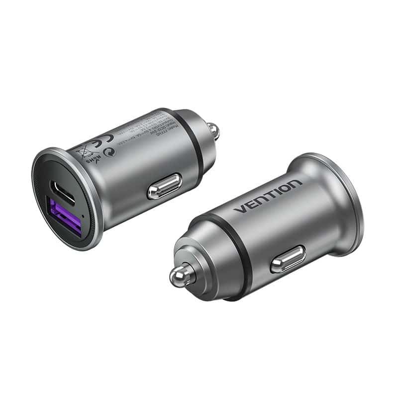 Ładowarka samochodowa Vention USB-A USB-C 30W PD