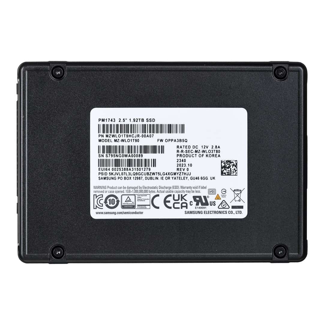 Dysk SSD Samsung PM1743 1.92TB U.2 NVMe PCIe 5.0