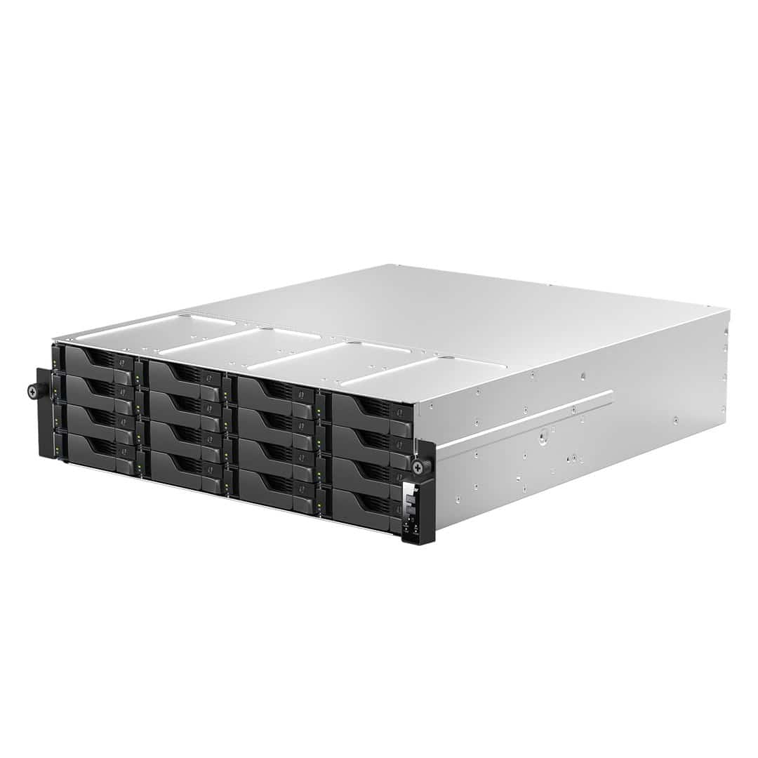 NAS Asustor Lockerstor 16R Pro AS7216RDX, 3U rack, 16x (3.5" SATA HDD/ 2.5" SSD), AMD Ryzen 7 Pro 7745 8C 3.8GHz (up to 5.3GHz), 16GB ECC DDR5 4800 (Max. 192GB), 1x M.2 NVMe slot (PCIe Gen5x4), 2x 10Gb, 2x 1Gb, 1x PCIe Gen5x8,1x Pcie Gen5x4, 4x USB 3.2 Ge