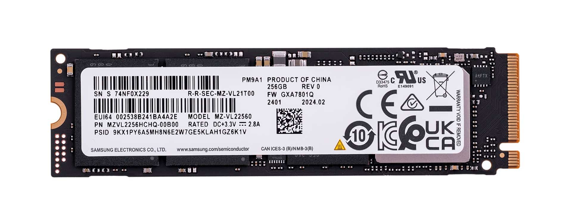 Dysk SSD Samsung PM9A1 256GB NVMe M.2 2280