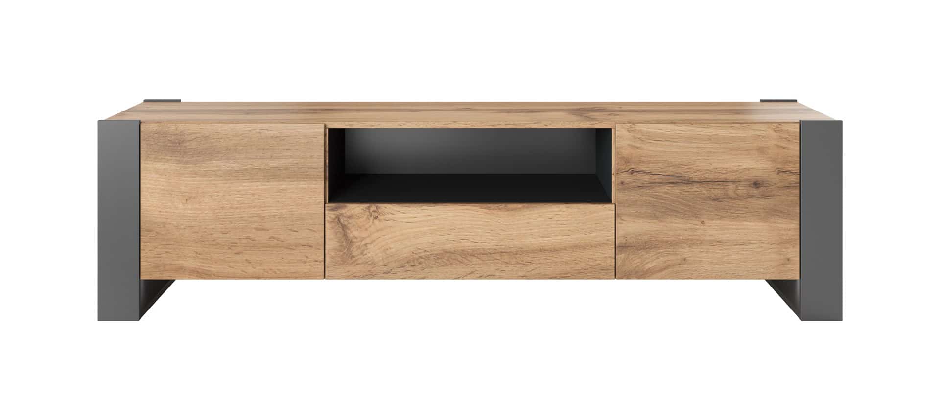 Szafka RTV WOOD 180/44/48 dęb wotan + antracyt