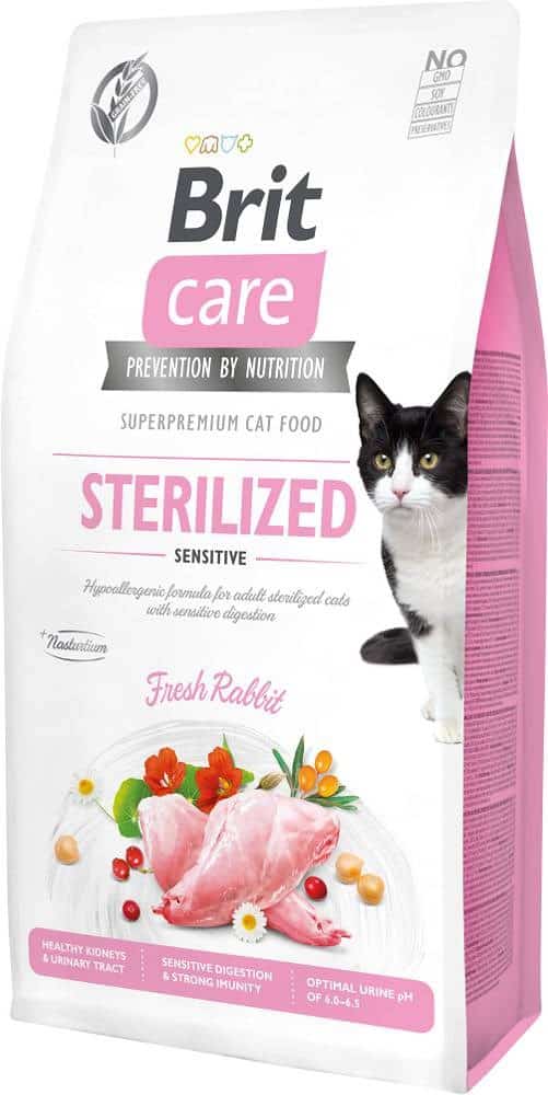 BRIT CARE Cat Grain-Free Sterilised Sensitive -  sucha karma z królikiem dla kotów wysterylizowanych - 7 kg