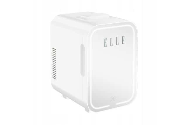Mini lodówka z lusterkiem do makijażu LED ELLE 8L biała