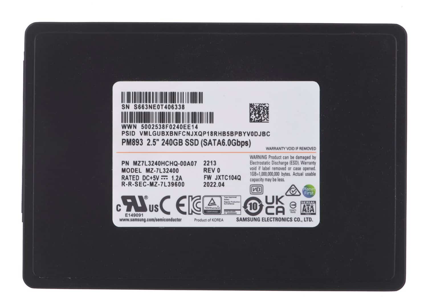 Dysk SSD Samsung PM893 240GB SATA 2.5"
