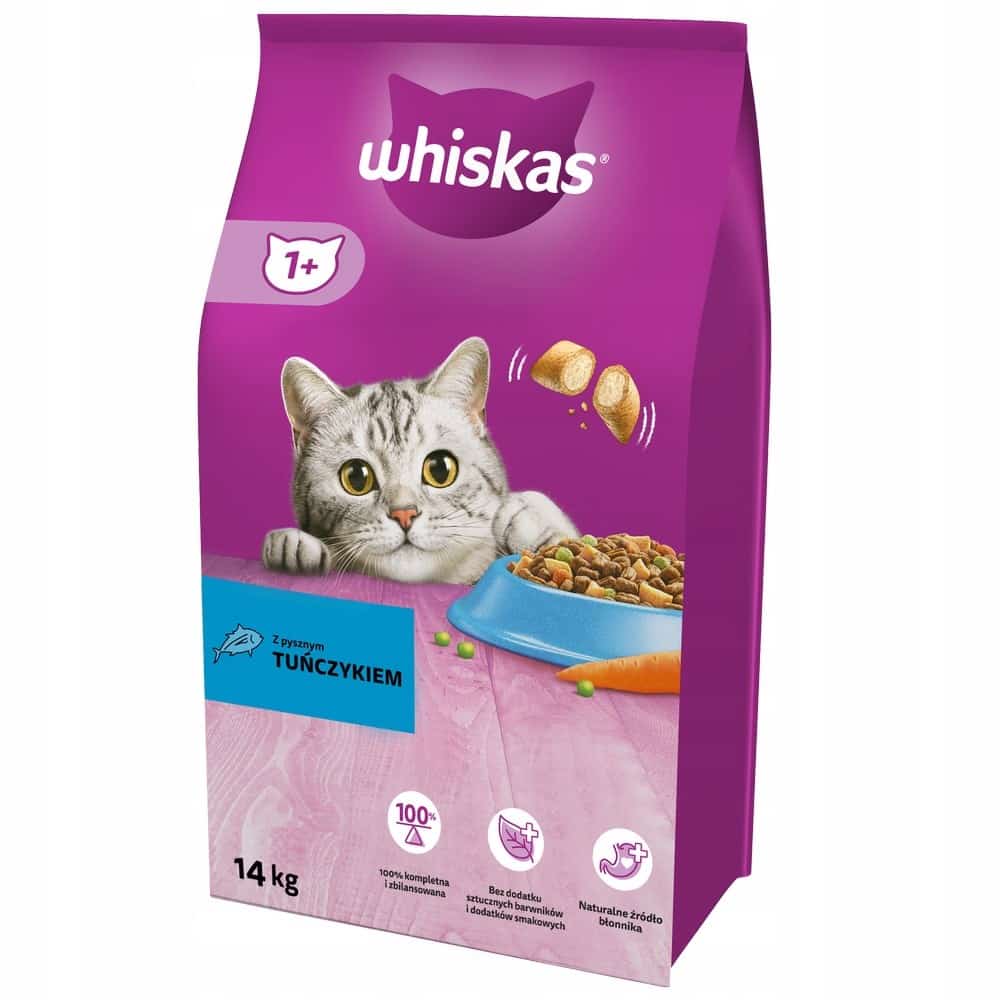 WHISKAS Adult Tuńczyk z warzywami - sucha karma dla kota - 14 kg