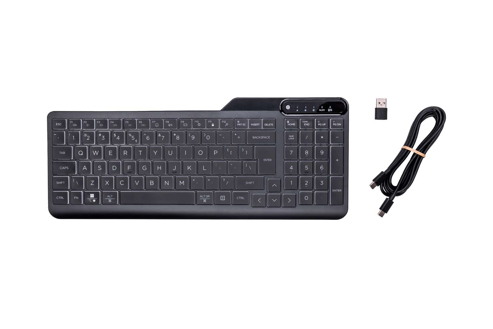 Klawiatura HP 400 Backlit Wired Keyboard przewodowa czarna 7N7C0AA