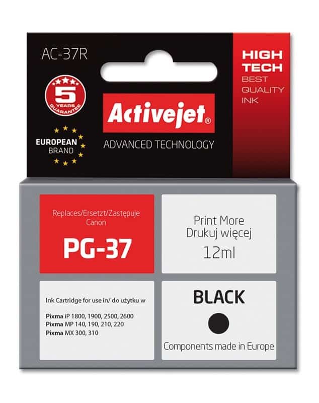 Activejet AC-37R Tusz (zamiennik Canon PG-37; Premium; 12 ml; czarny)