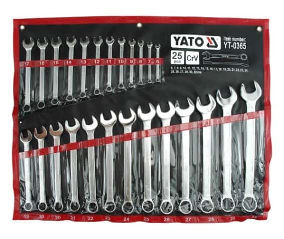 Zestaw Kluczy Płasko-Oczkowych YATO YT-0365, 25 El.