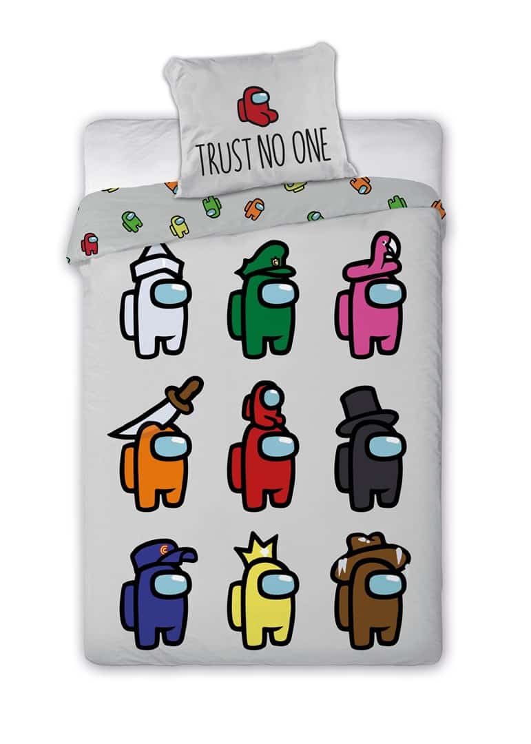 Pościel młodzieżowa dziecięca Among Us 001 160x200cm + poduszka 70x80cm