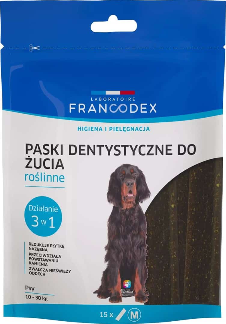 FRANCODEX Paski do gryzienia M na brzydki zapach z pyska 352,5 g/15 szt
