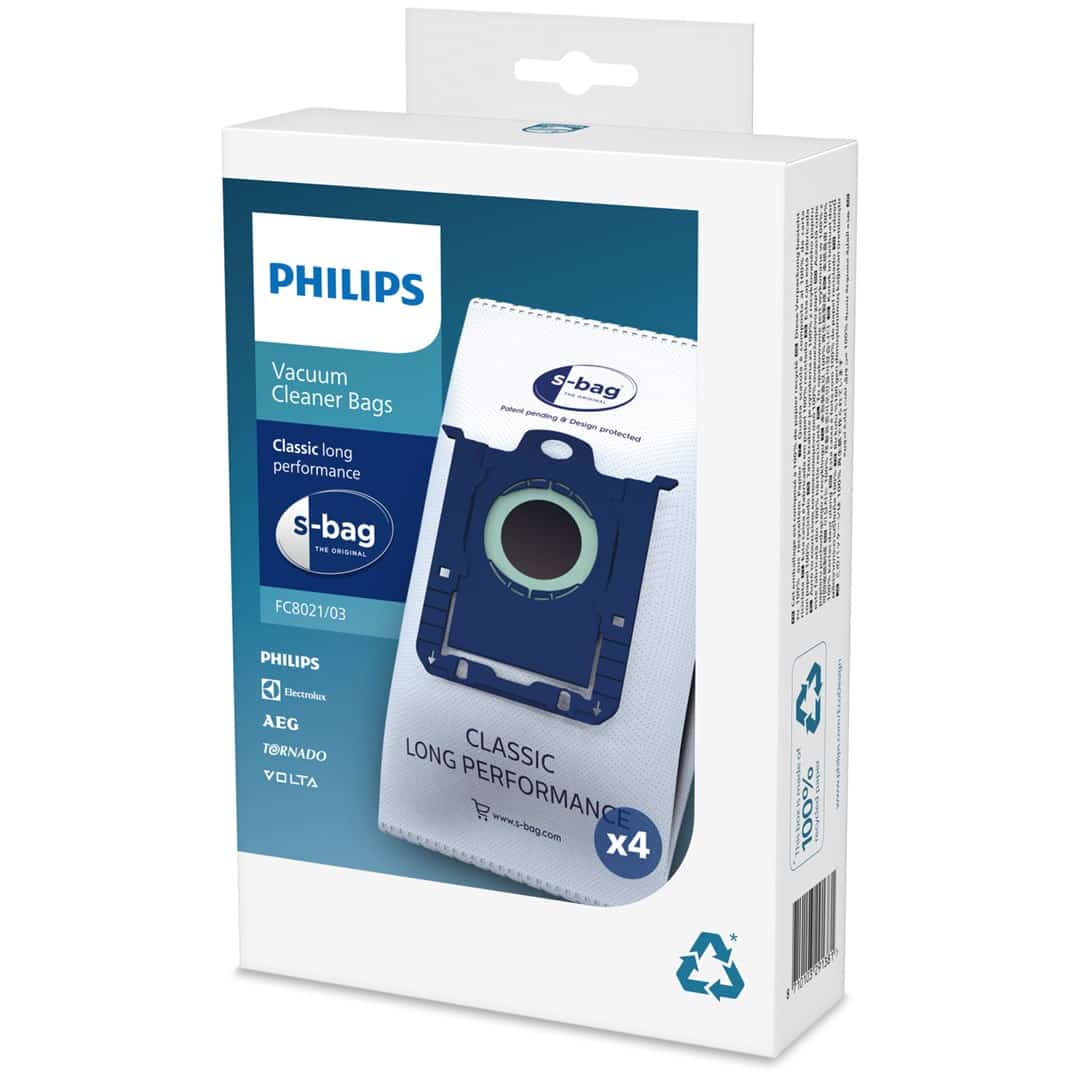 Worek do odkurzacza Philips (Materiał tekstylny; Philips FC8021/03; 4 szt.)