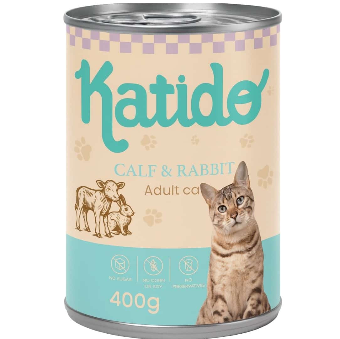KATIDO Cielęcina z Królikiem mokra karma dla kota 400g