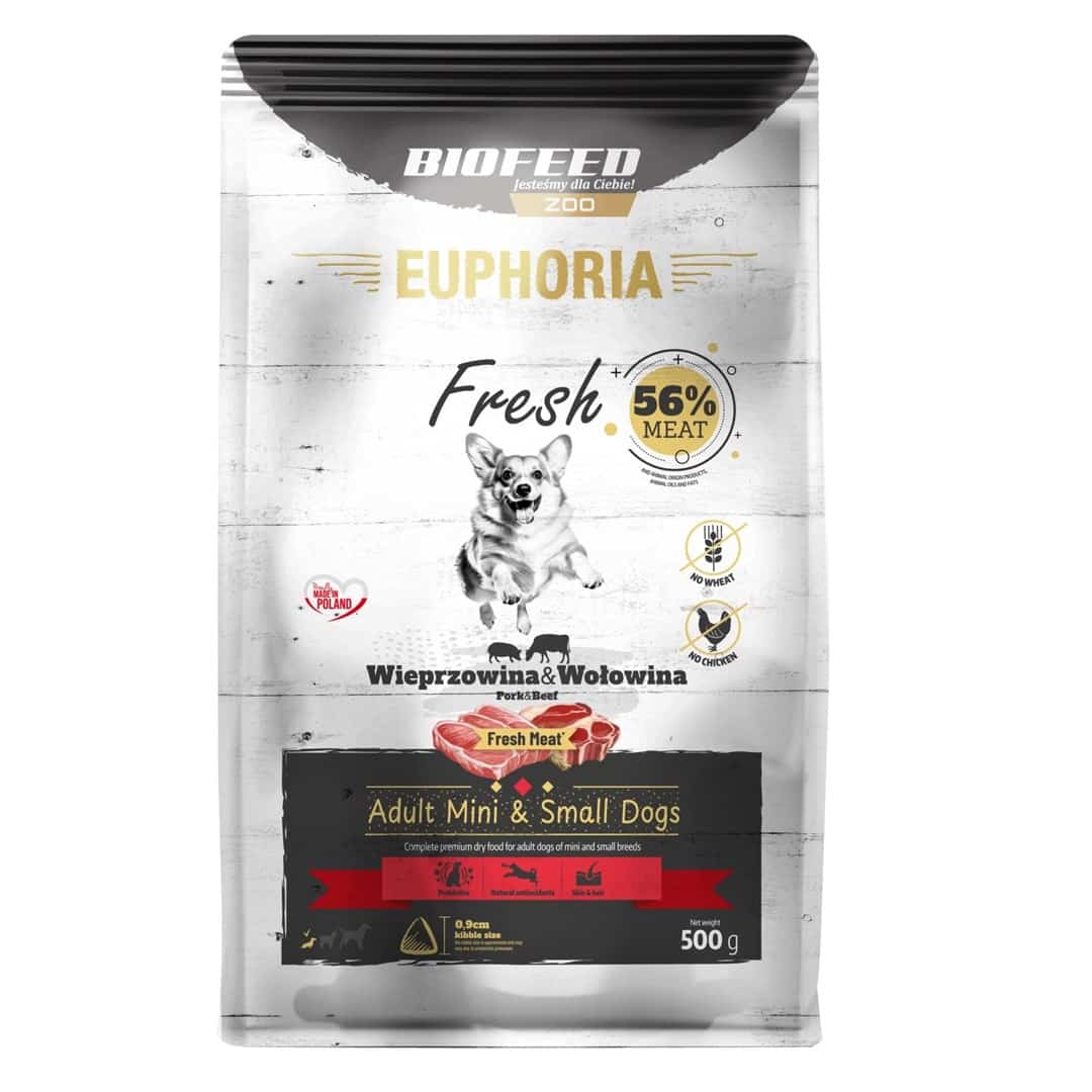 BIOFEED Euphoria fresh meat adult wieprz/wołow xs/s 0,5kg