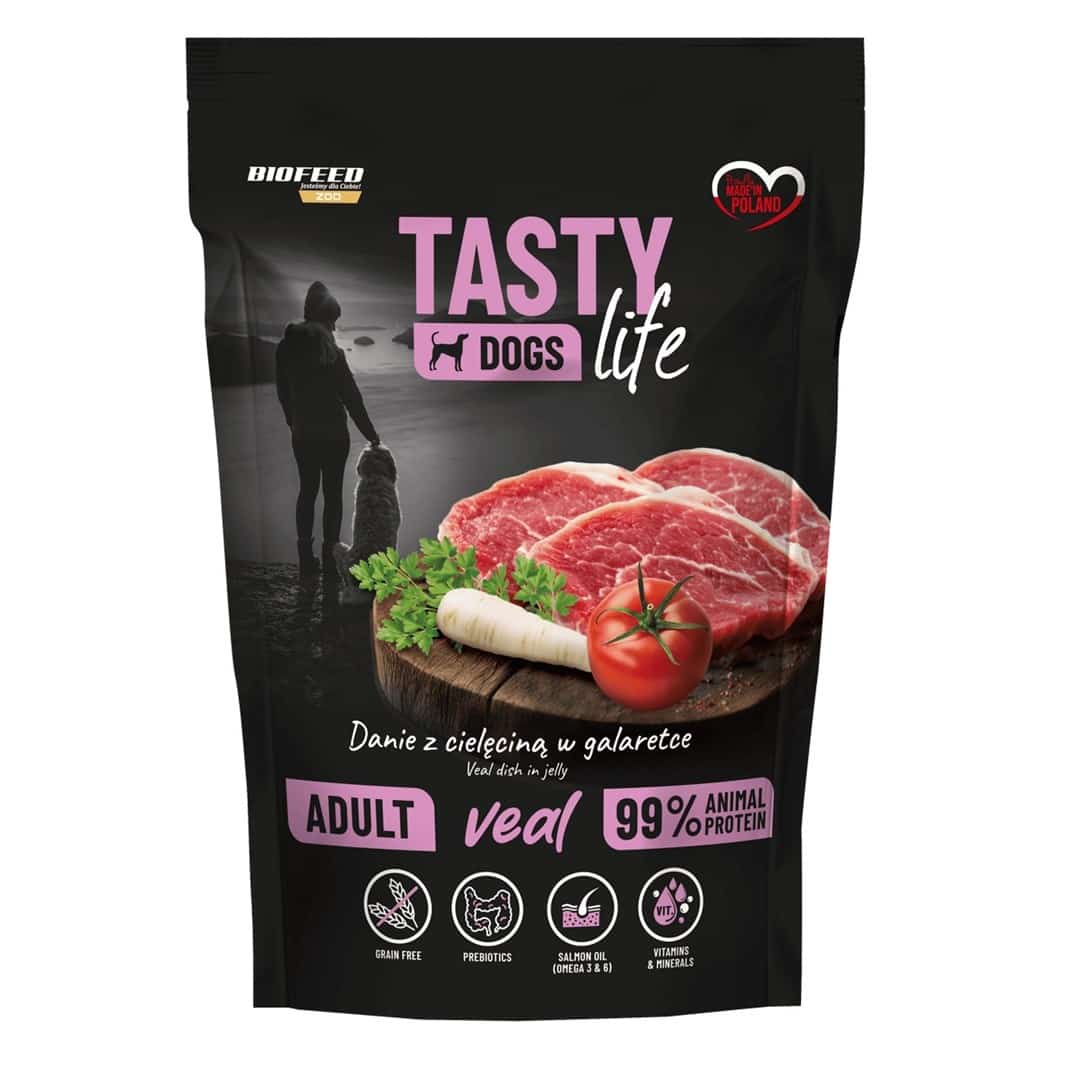 BIOFEED Tasty dog life Mini Cielęcina 90% Saszetka 150g