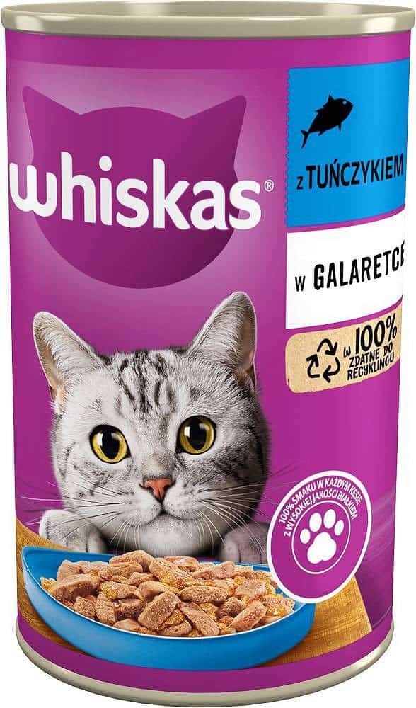 WHISKAS Adult z Tuńczykiem w galaretce - mokra karma dla kota  - puszka - 400 g