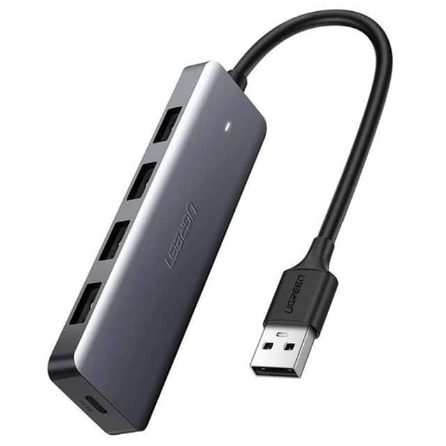 Ugreen Hub Adapter 4w1 USB do 4x USB 3.0+micro USB (szary)