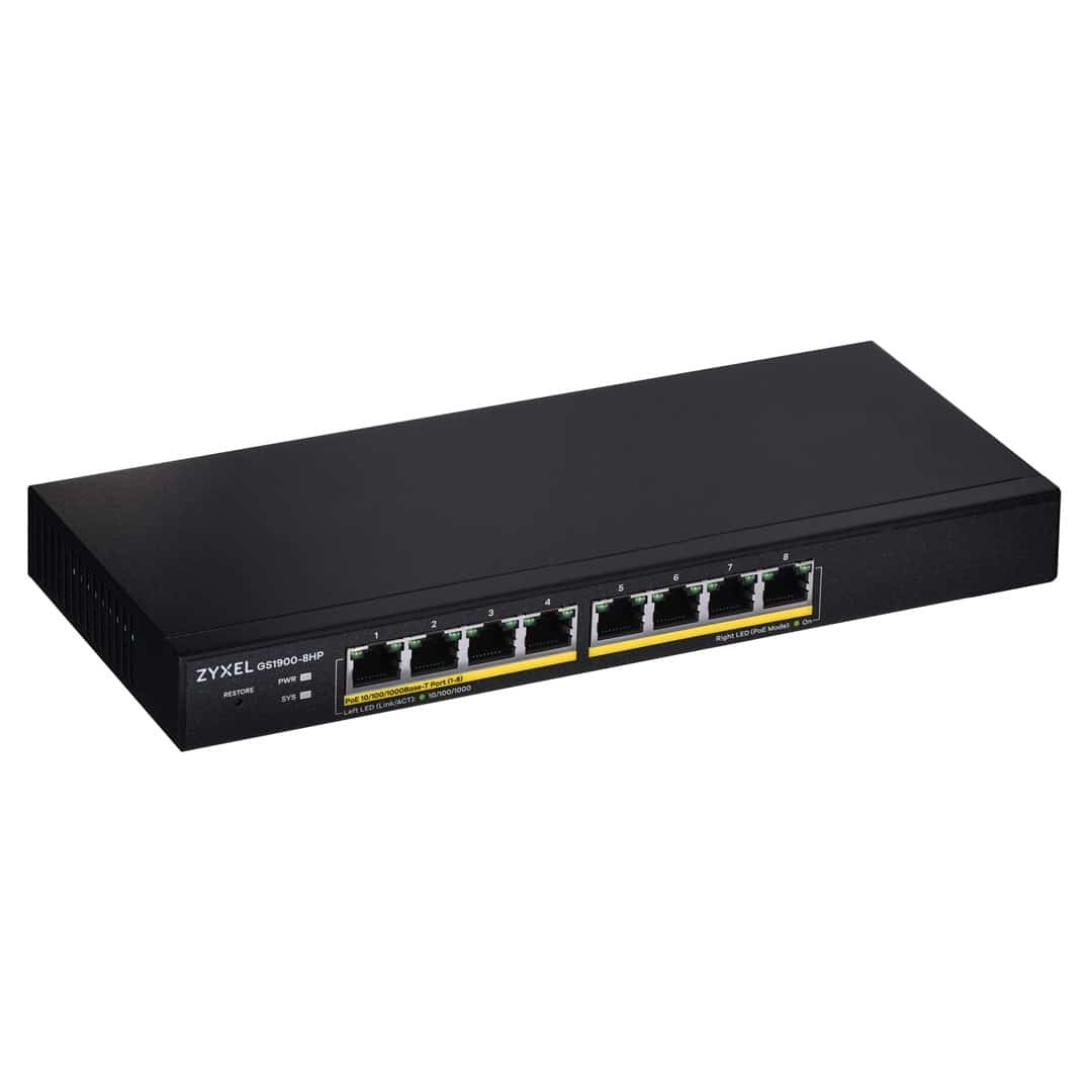 Switch Zyxel GS1900-8HP 8p PoE 77W Managed Gigabit