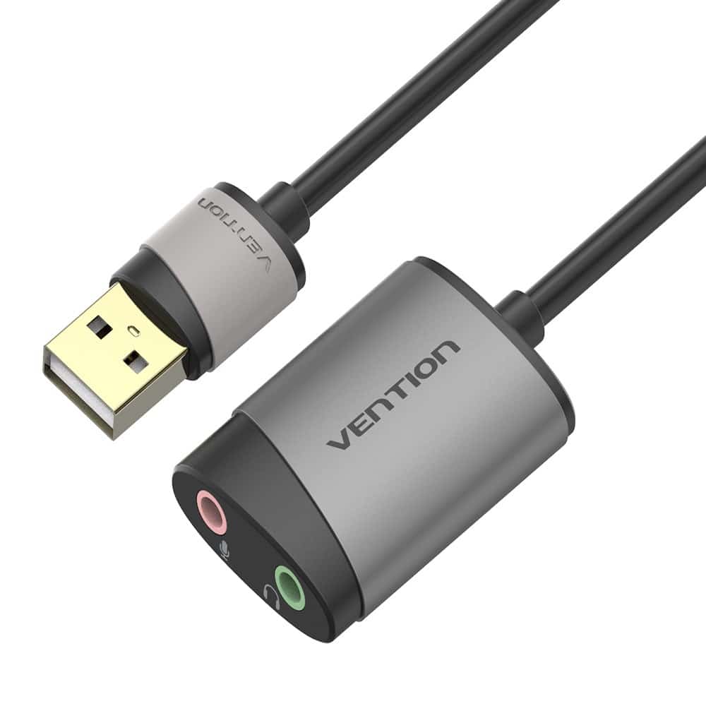 Karta dżwiękowa USB Vention 0,15m szara