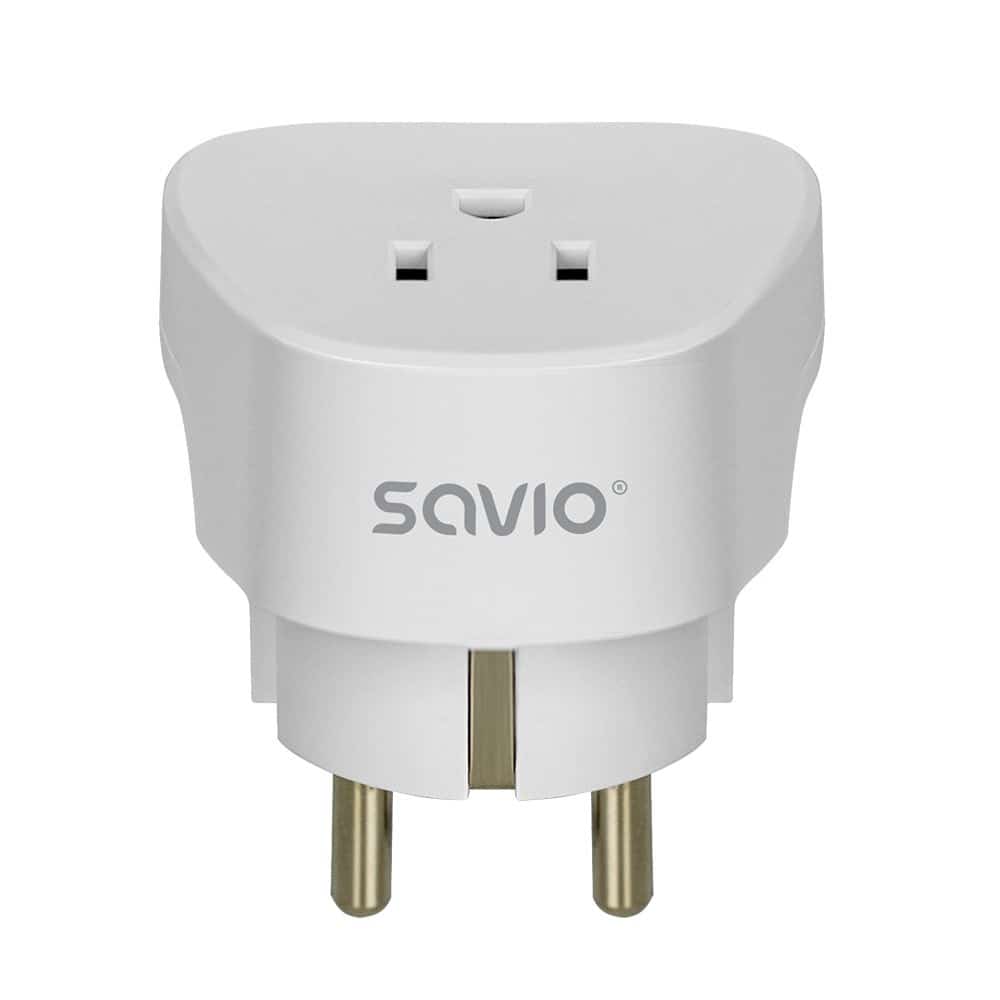 SAVIO ADAPTER PODRÓŻNY, GNIAZDO US – WTYK EU AP-01