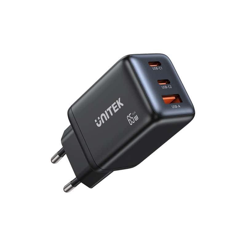 UNITEK ŁADOWARKA SIECIOWA GAN 2X USB-C USB-A, 65W