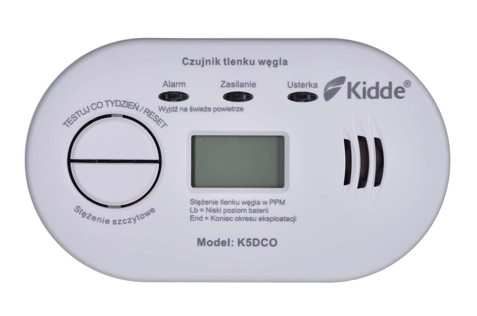 Czujnik tlenku węgla (czadu) LCD K5DCO Kidde