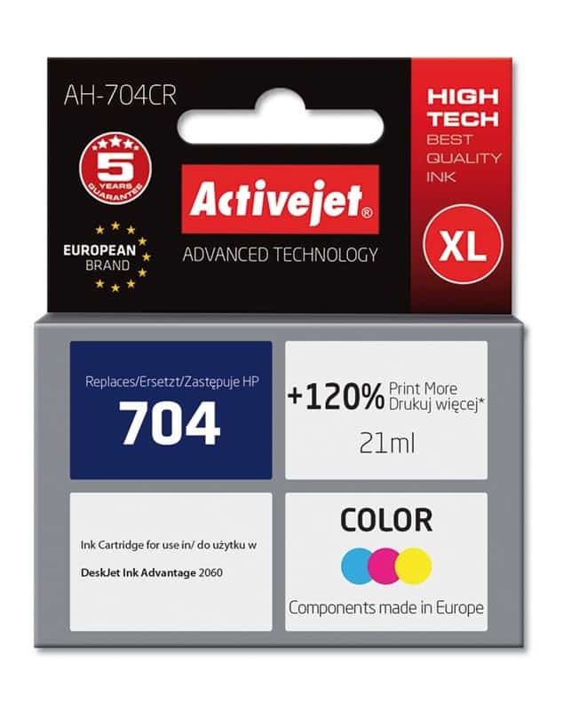 Activejet AH-704CR Tusz 21 ml, Kompatybilny z HP Deskjet