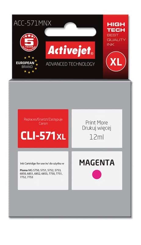 Activejet ACC-571MNX Tusz Zamiennik dla Canon CLI-571XLM
