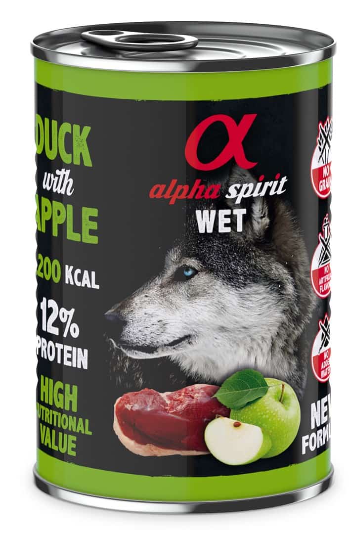 Alpha Spirit kaczka/jabłko mokra karma pies 400 g