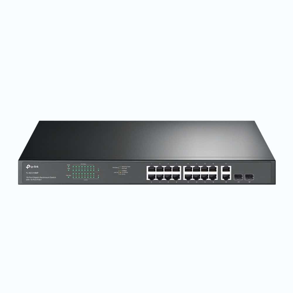 Switch TP-LINK TL-SG1218MP - 2 Wentylatory, Montaż w Stelażu