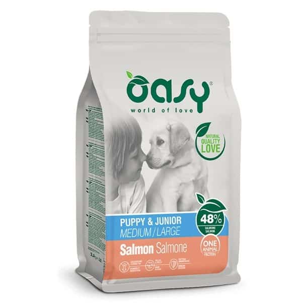 Oasy One Animal Protein Puppy M/L Salmon 12kg