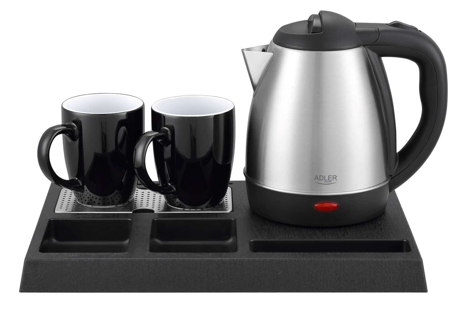 Czajnik hotelowy ADLER AD 1354, 1,2 l, 1500 W, czarny i stalowy