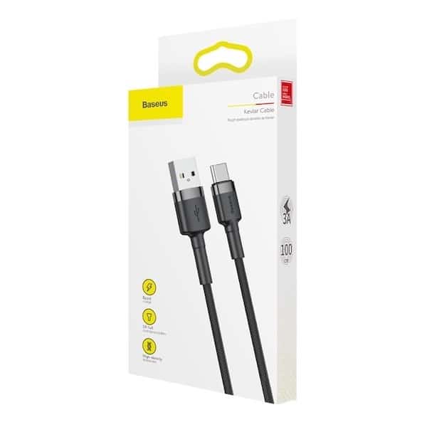 BASEUS KABEL USB DO USB-C 3A 1M SZARO-CZARNY