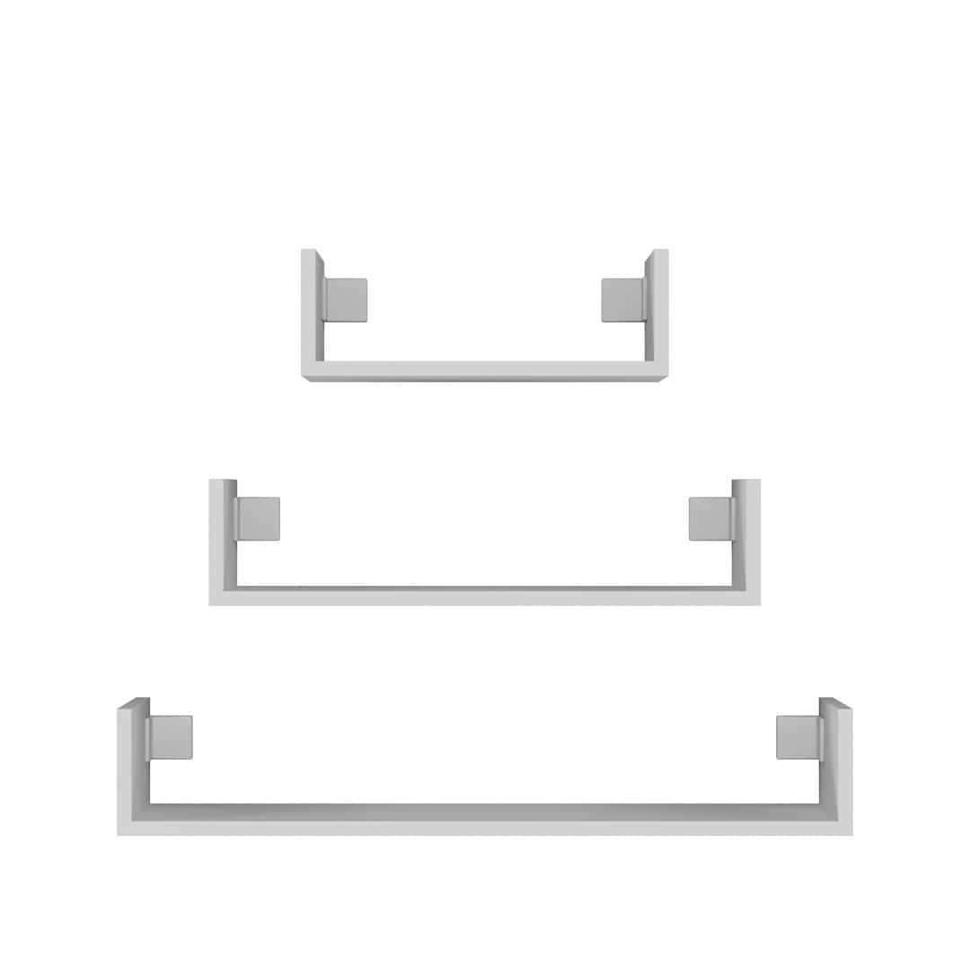 Zestaw 3x półka wisząca MOBI 3P 80x20xH14 biel