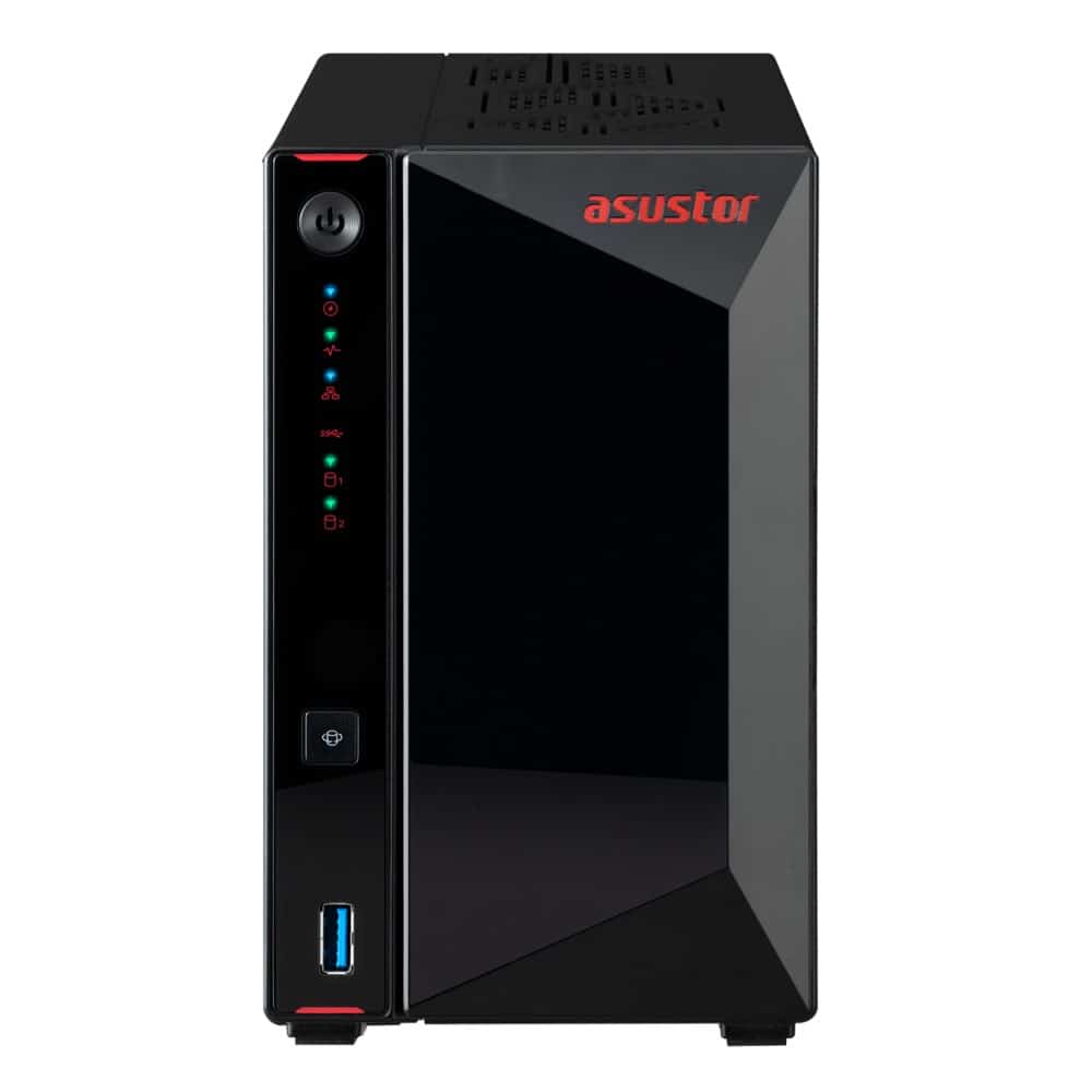 NAS Asustor AS5402T; Tower; 2x (3.5" SATA HDD/ 2.5" SSD); Intel Celeron N5105, 4GB DDR4 SODIMM (max. 16GB), 2x 2.5GbE, 4x M.2 2280 NVMe PCIe 3.0, 3x USB 3.2 Gen, 1x HDMI 2.0b