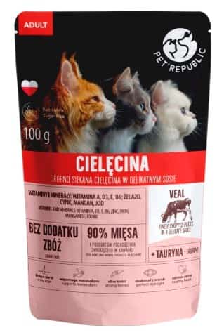 PET REPUBLIC Adult Cielęcina drobno siekana - mokra karma dla kota - 100 g