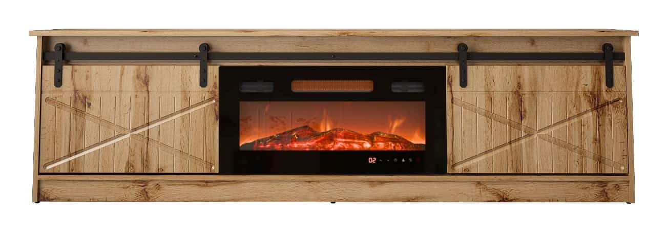 Szafka RTV GRANERO+kominek 200x56,7x35 dęb wotan