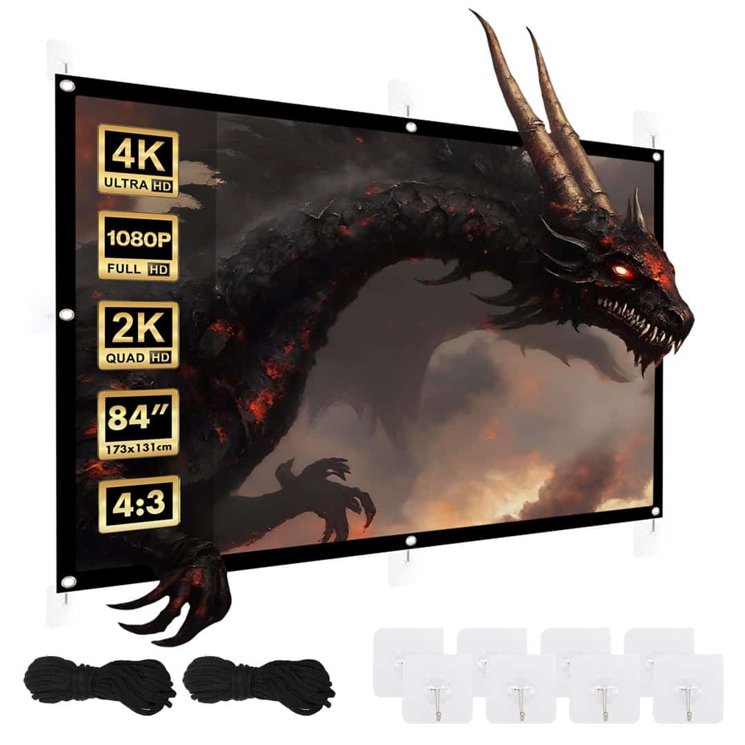 MACLEAN EKRAN PROJEKCYJNY 84", 175X131CM, , OBRAMOWANIE 25MM 4:3, HACZYKI DO NACIĄGU MC-166