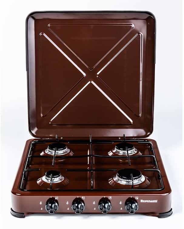 Kuchenka gazowa nastawna 4-palnikowa Ravanson K-04BR (brązowy) (OUTLET)