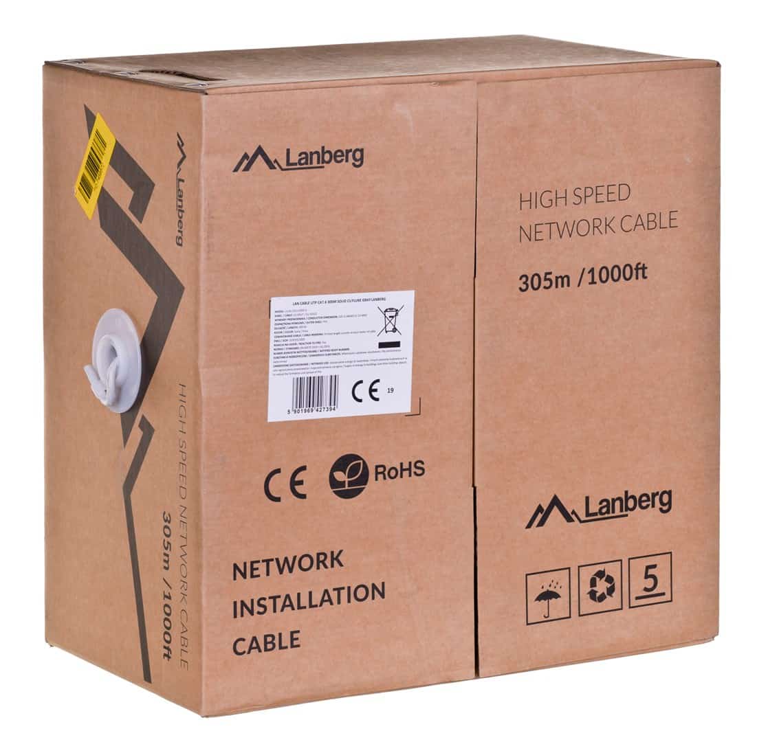 Kabel sieciowy Lanberg LCU6-12CU-0305-S, 305m Cat6