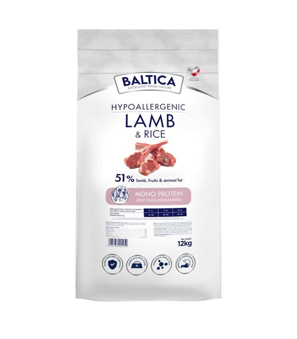 BALTICA NUTRACEUTIC Hypoallergenic Lamb & Rice M  12kg