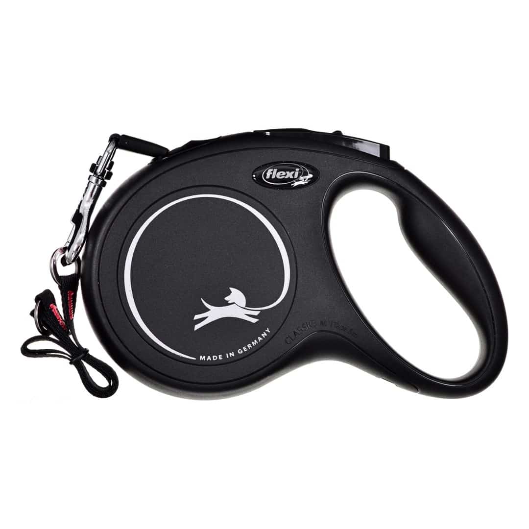 Smycz flexi New Classic M 5m, czarna 10-25kg