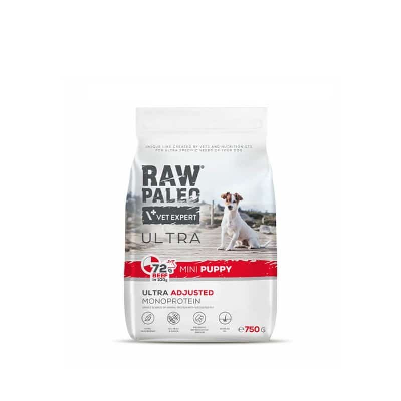 VetExpert Raw Paleo Ultra Wołowina Mini Puppy 750g (WYPRZEDAŻ)