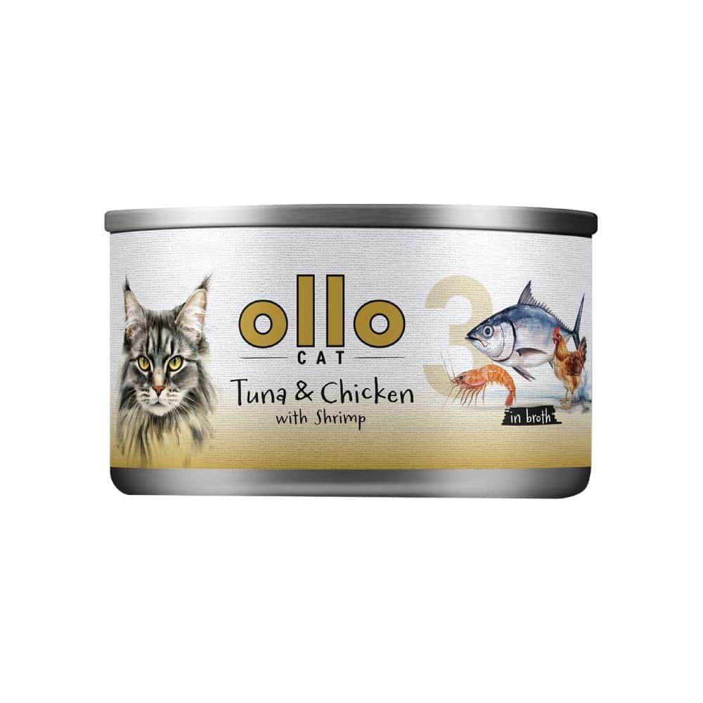 Ollo Tuna & Chicken with Shrimp in Broth Nr 3 70g