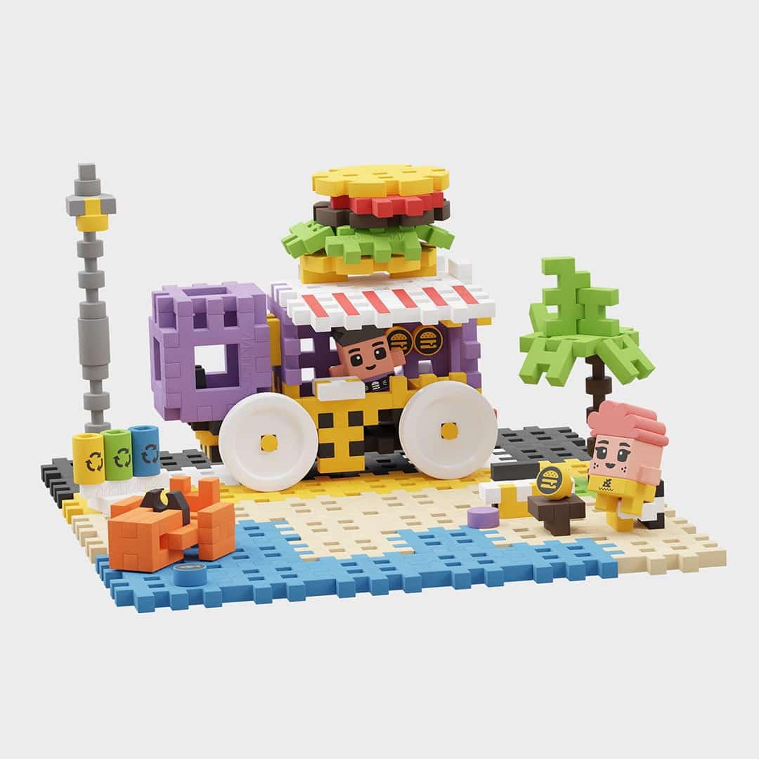 Klocki konstrukcyjne Marioinex Mini Waffle - City: Food Truck, 148 elementów
